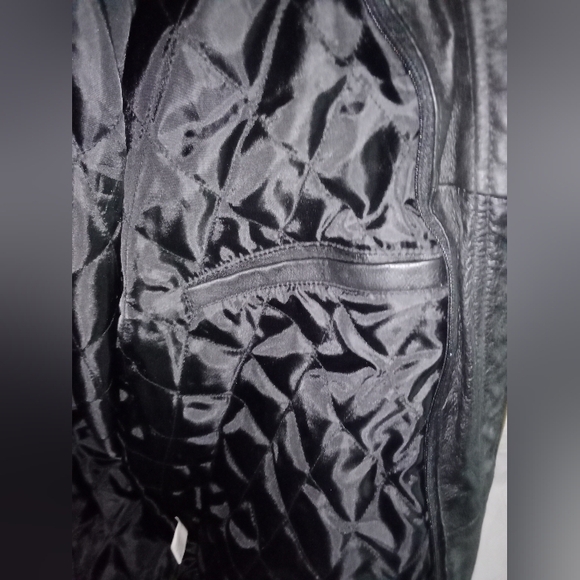 Vintage Oscar Piel Perfect Leather USA Flag Stars Stripes Jacket Size Medium Y2K - Picture 8 of 9